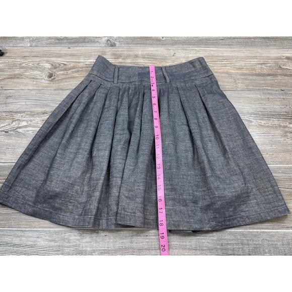 Vintage Y2K Forever Twenty One Mini Skirt S Linen Blend Pleated Grey Schoolcore - Picture 5 of 8